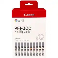Canon Blekkpatron Pakke PFI-300 MBK/PBK/C/M/Y/PC/PM/R/GY/CO (10x14.4ml)