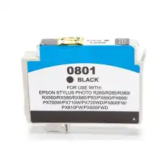 TB Blekkpatron T0801 Sort (11.4ml), erstatter Epson C13T08014010