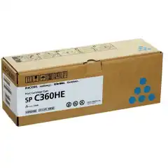 Ricoh Toner Cyan SPC360HE Høykapasitet (5.000 sider)