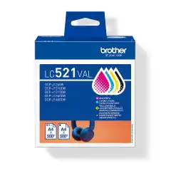 Brother Blekkpatron Pakke LC-521VAL Sort/CMY (4x500 sider)