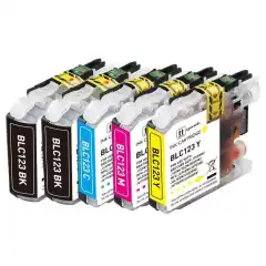 TB Blekkpatron Pakke LC-123 2xSort CMY (2x19ml/3x10ml), erstatter Brother LC123VALBP