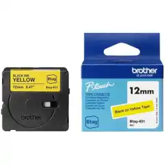 Brother Tape BTAG631 12mmx4m sort/gul