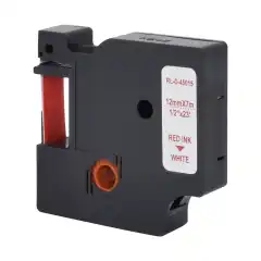 TB 45015 D1 Tape Rød på Hvit 12mm (7m), erstatter Dymo S0720550