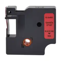 TB 45017 D1 Tape Sort på Rød 12mm (7m), erstatter Dymo S0720570