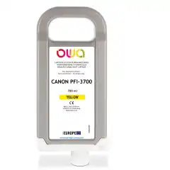 TB Blekkpatron PFI-3700Y Gul (700ml), erstatter Canon 6447C001