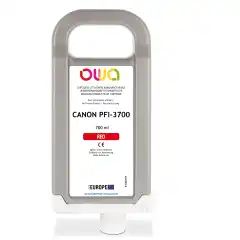 TB Blekkpatron PFI-3700R Rød (700ml), erstatter Canon 6449C001