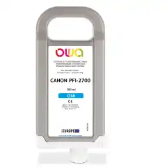 TB Blekkpatron PFI-2700C Cyan (700ml), erstatter Canon 5289C001