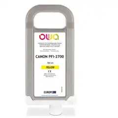 TB Blekkpatron PFI-2700Y Gul (700ml), erstatter Canon 5291C001