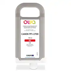 TB Blekkpatron PFI-2700R Rød (700ml), erstatter Canon 5293C001