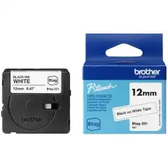 Brother Tape BTAG231 12mmx4m sort/hvit