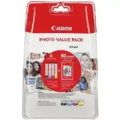 Canon Blekkpatron Pakke CLI-571XL BK/CMY Høykapasitet & Fotopapir (4x11ml)