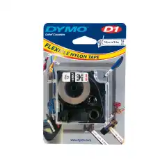 Dymo D1 Flexible Nylon Tape Sort på Hvit 12mm (3.5m) S0718040