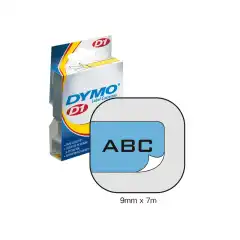 Dymo D1 Tape Sort på Blå 9mm (7m) S0720710
