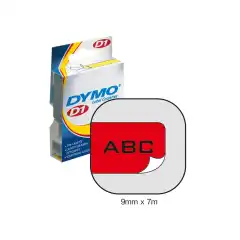Dymo D1 Tape Sort på Rød 9mm (7m) S0720720
