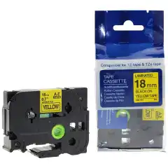 TB TZE-641 P-Touch Tape Sort på Gul 18mm (8m), erstatter Brother TZE-641