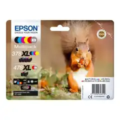 Epson Blekkpatron Pakke 378XL/478XL Sort/CMY/R/GY Høykapasitet (11.2ml/3x9.3ml/10.2ml/11.2ml)