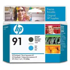 HP Skriverhode No.91 Matt Sort & Cyan (24ml)
