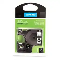 Dymo DirectLabel Etikett Polyester Sort på Hvit 19mm (5.5m) S0718070