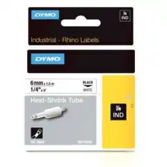 Dymo Krympestrømpe Sort på Hvit 6mm (1.5m) S0718260