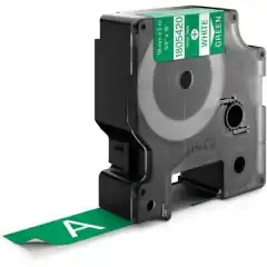 Dymo Label Vinyl Hvit på Grønn 19mm 5.5m 1805420