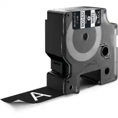 Dymo Label Vinyl Hvit på Sort 24mm 5.5m 1805432