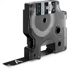 Dymo Label Vinyl Hvit på Sort 12mm 5.5m 1805435