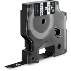 Dymo Label Vinyl Hvit på Sort 9mm (5.5m) 1805437