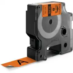 Dymo Label Vinyl Sort på Orange 19mm 5.5m S0718500