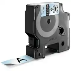 Dymo Label Polyester Sort på Klar 19mm 5.5m 622290