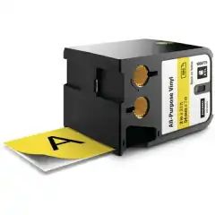 Dymo DirectLabel-etikett Vinyl sort på Gul 54mm 1868775 (7m)