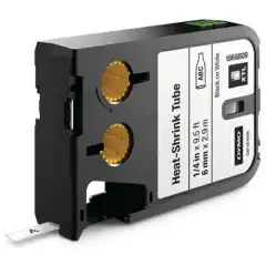 Dymo DirectLabel-etikett Krympe Strømpe Sort på Hvit 6mm 1868809  (2.7m)