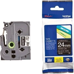 Brother TZE-355 P-Touch Tape Hvit på Sort 24mm (8m)