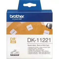 Brother Kvadrat Etikett 23mmx23mm Sort på hvit (1000stk)