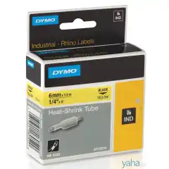 Dymo Krympestrømpe Sort på Gul 6mm (1.5m) S0718270