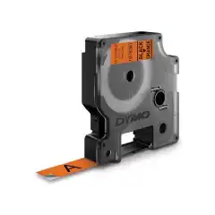 Dymo Tape D1 12mm x 3m sort/orange