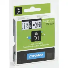 Dymo 40913 D1 Tape Sort på Hvit 9mm (7m) S0720680