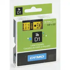 Dymo 40918 D1 Tape Sort på Gul 9mm (7m) S0720730