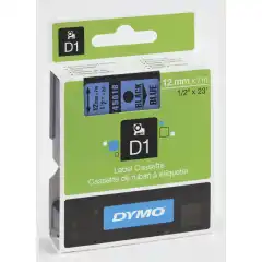 Dymo 45016 D1 Tape Sort på Blå 12mm (7m) S0720560