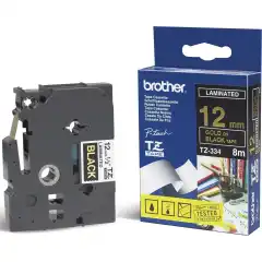 Brother P-Touch Tape Gull på Sort 12mm (8m)