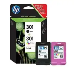 HP Blekkpatron Pakke No.301 Sort & Farge (2x3ml)