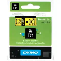DYMO Labeltape 6mm S0720790 sort/gul