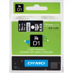 Dymo D1 Tape Hvit på Sort 19mm (7m) S0720910