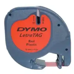 Dymo 912103 LT Label Plast Sort på Rød 12mm (4m) S0721630