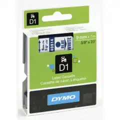 Dymo D1 Tape Blå på Hvit 9mm (7m) S0720690