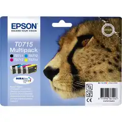 Epson Blekkpatron Pakke T0715 Sort/CMY (7.4/3x5.5ml)