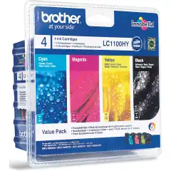 Brother Blekkpatron Pakke LC-1100HY Sort/CMY Høykapasitet (19/3x10,1ml) (900/3x750 sider)