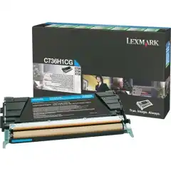 Lexmark Toner Cyan C736H1CG Høykapasitet (10.000 sider)