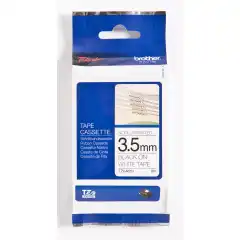Brother P-Touch Label Tape Sort på Hvit 3.5mm (8m)