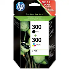 HP Blekkpatron Pakke No.300 Sort & Farge (2x4ml)