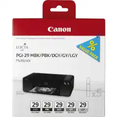 Canon Blekkpatron Pakke PGI-29 MBK/PBK/DGY/GY/LGY/CO (6x36ml)